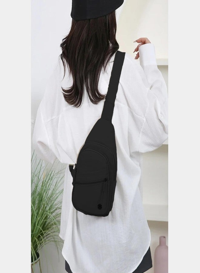 ZOLYPY Nylon Crossbody Sling Bag for Men & Women | Lightweight Water-Resistant Travel Shoulder Bag with Multiple Pockets | Adjustable Strap Everyday Carry Bag (Black) - Image 3